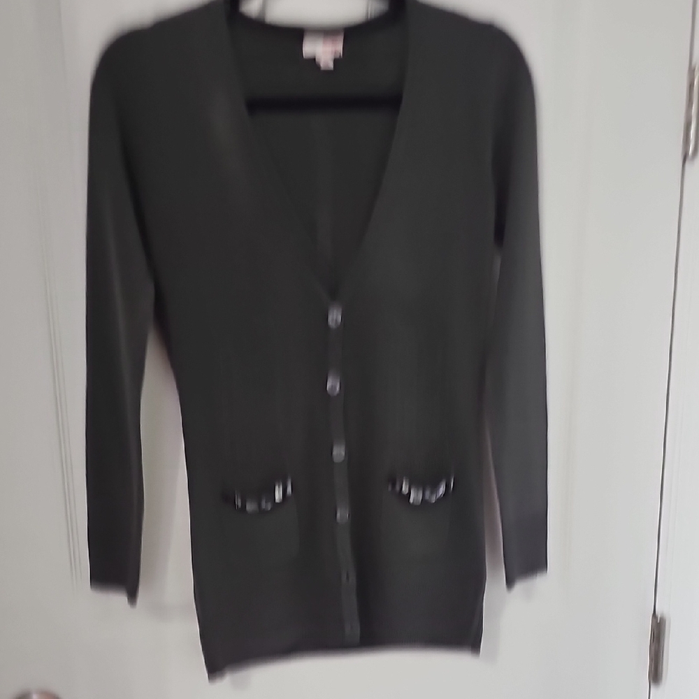 BONGO Dark Gray Button-Up Cardigan